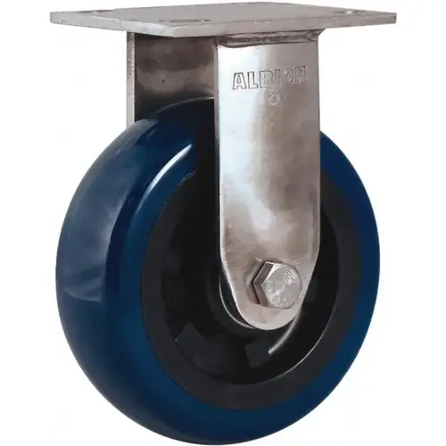 Albion 05EG05251R Rigid Top Plate Caster: Polyurethane Mold on Polypropylene, 5" Wheel Dia, 2" Wheel Width, 600 lb Capacity, 6-1/2" OAH