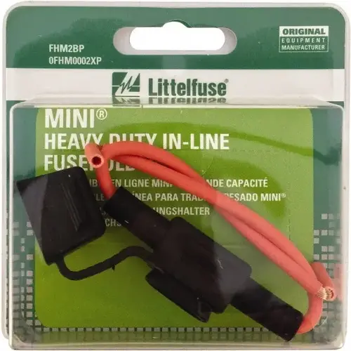 Littelfuse, Inc 0FHM0002XP Automotive Fuse Holders; Fuse Type: Mini ; Max Amperage: 30A ; Voltage: 12V DC ; Color: Black ; Wire Size (AWG): 12 ; Wire Color: Orange