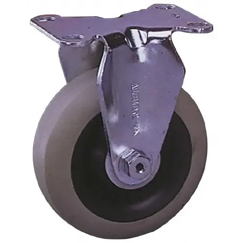 Albion 02XA04031R Rigid Top Plate Caster: Polyurethane, 4" Wheel Dia, 1-1/4" Wheel Width, 350 lb Capacity, 5-1/8" OAH