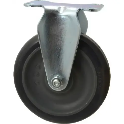 Albion 02XA05031R Rigid Top Plate Caster: Polyurethane, 5" Wheel Dia, 1-1/4" Wheel Width, 350 lb Capacity, 6-3/16" OAH
