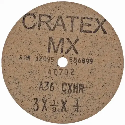 Cratex 40702 Fiber Disc: 3" Disc Dia, 1/4" Hole, 36 Grit, Aluminum Oxide