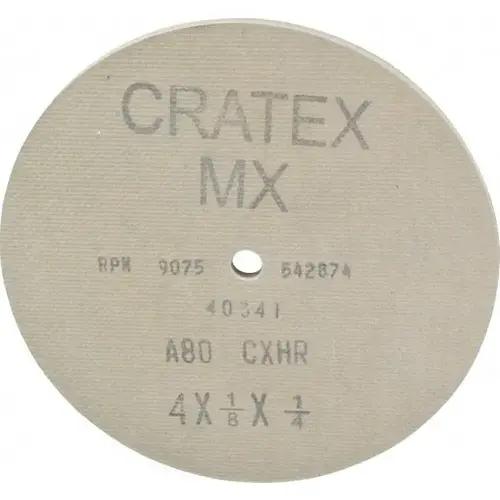 Cratex 40341 Fiber Disc: 4" Disc Dia, 1/4" Hole, 80 Grit, Aluminum Oxide