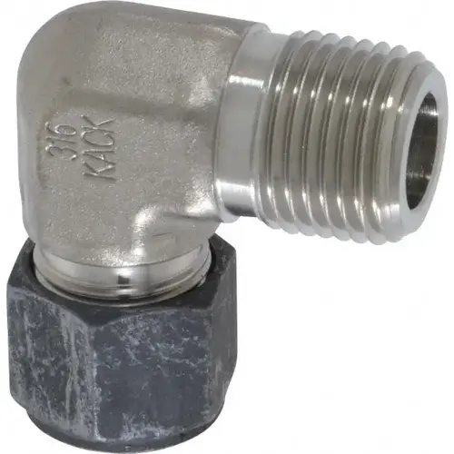 Parker 8-8 CBZ-SS Compression Tube Male Elbow: 1/2" Thread, Compression x MNPT