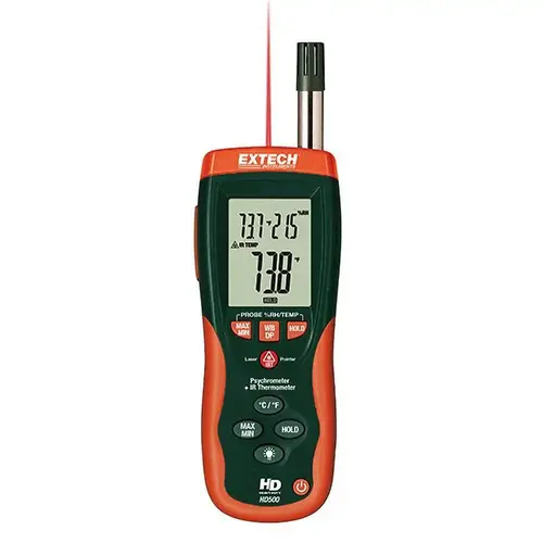 Extech HD500 14 to 140 degreeF, 0 to 100% Humidity Range, Psychrometer
