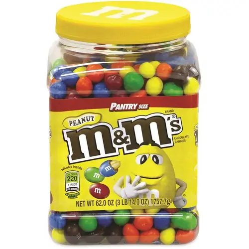 M&M's GRR20900060 M&Ms Milk Chocolate Peanut Candies, 62 Oz Tub