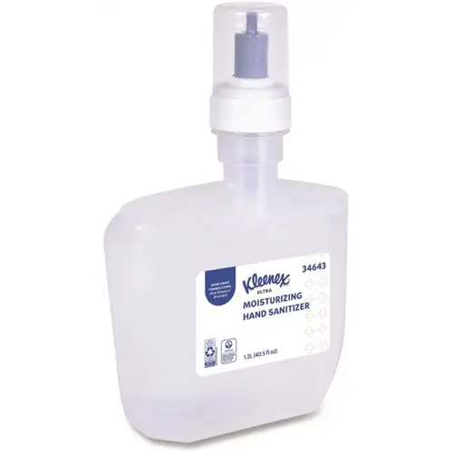 KLEENEX KCC34643 Kleenex Ultra Moisturizing Foam Hand Sanitizer, 1,200 Ml, Clear, Carton Of 2