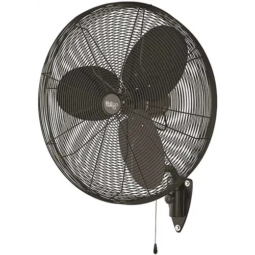 Blotek 53581 Blotek 30" 3-Speed High Velocity Wall Mount Fan With 3 Blades, Black