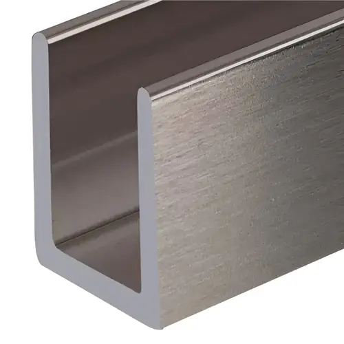 CRL SDCD38BN Brushed Nickel 3/8" Fixed Panel Shower Door Deep U-Channel - 95" Length