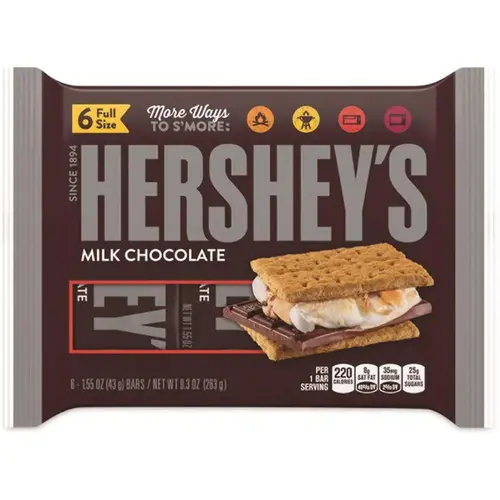 Hershey's GRR24601029 Hershey'S Milk Chocolate Bar, 1.55 Oz Bar, 6 Bars/pack, 2 Packs/box