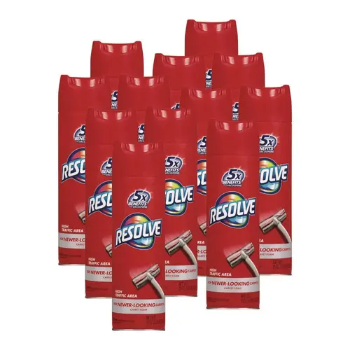 RESOLVE RAC00706CT Resolve Foam Carpet Cleaner, Foam, 22 Oz, Aerosol Can, Carton Of 12