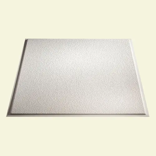 Genesis 770-00 Genesis 2ftx2ft Stucco PRO Revealed Edge White Lay In Ceiling Tile, Carton Of 12