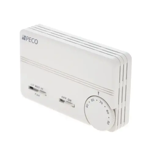 Peco Controls TB155-048 Peco Controls Electric Thermostat Auto Change Over 3 Speed Fan On Off