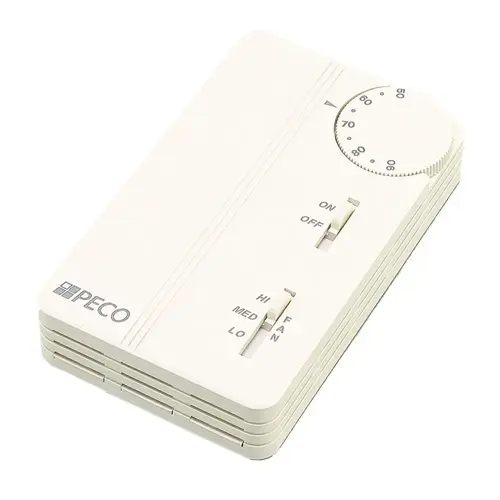 Peco Controls TA155-017 Peco Controls On / Off 24-277v 3 Speed Vertical Thermostat