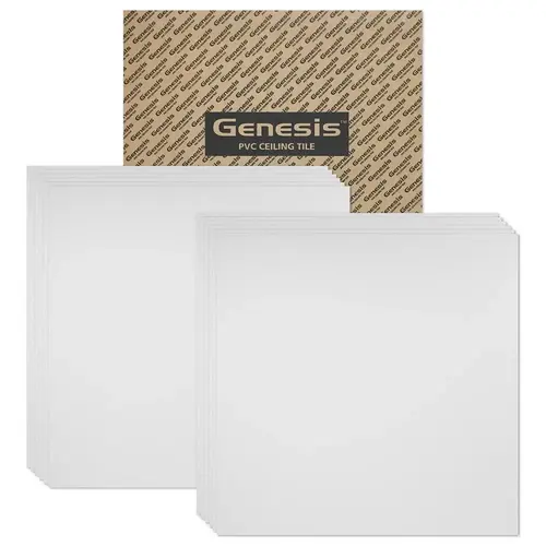 Genesis 740-00 Genesis 2ft X 2ft Smooth PRO White Lay In Ceiling Tile, Case Of 12