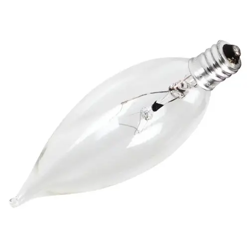 Feit 40CFC/10K/25 Feit Flame Bulb Decade 40w Candelabra Base Clear, Package Of 25