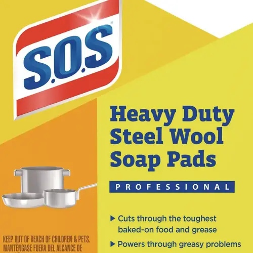 SOS CLO88320CT Sos S.o.s. Steel Wool Soap Pad, Carton Of 180