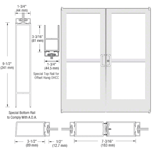 CRL-U.S. Aluminum CZ42152 White KYNAR Paint Custom Pair Series 400 ...