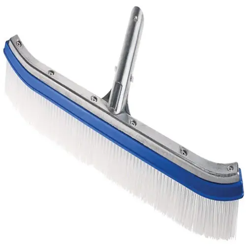 Kem-Tek PSL-40-2002 Kemtek Pool Wall Brush With 18" Curved Back, 1-1/2" Polypropylene Bristles
