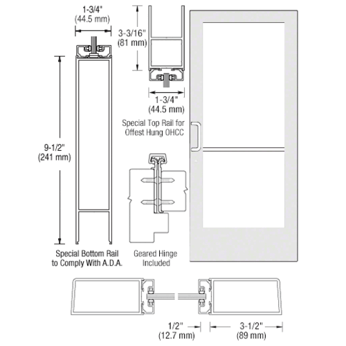 CRL-U.S. Aluminum CD41952 White KYNAR Paint Custom Single Series 400 ...