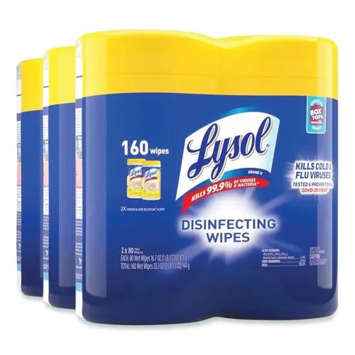 LYSOL RAC80296 Lysol Disinfecting Wipes, Lemon/lime Blossom, Carton Of 6