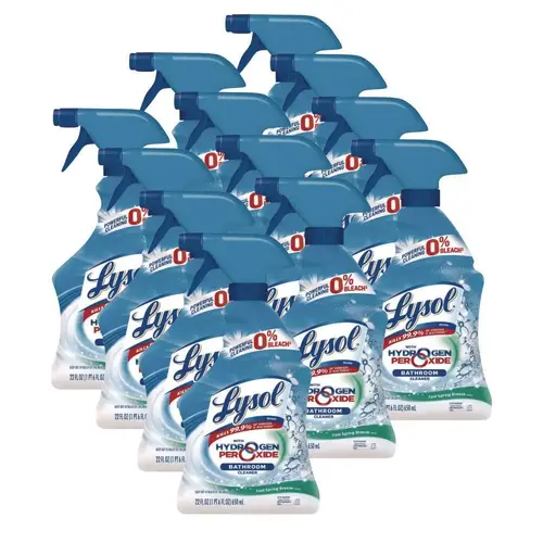 LYSOL RAC85668CT Lysol Bathroom Cleaner With Hydrogen Peroxide, 22 Oz Spray Bottle, Carton Of 12