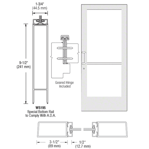 CRL-U.S. Aluminum DE41852 White KYNAR Paint Custom Single Series 400 ...