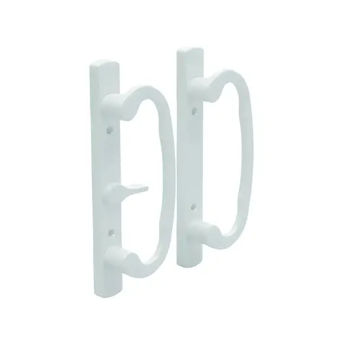 Patio Door Handle Offset Latch White Finish,8 1/2" height