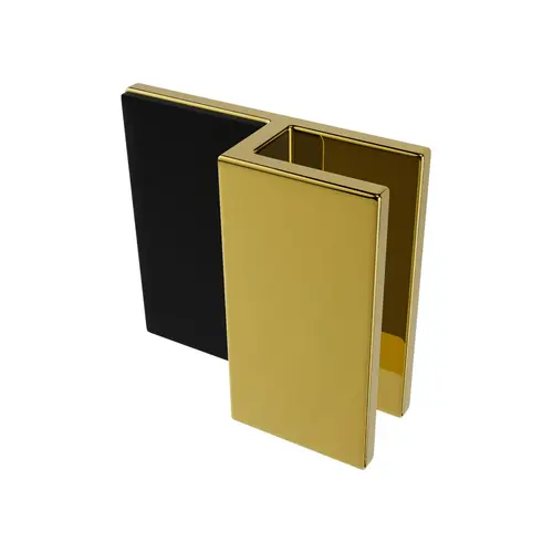 Brixwell DS12SQ1BR Square Door Stop for 1/2" Glass Polished Brass Finish