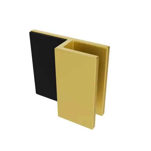 Brixwell DS12SQ1SB Square Door Stop for 1/2" Glass Satin Brass Finish