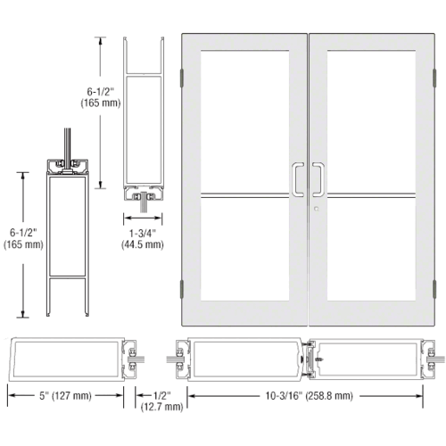 CRL-U.S. Aluminum DC52452 White KYNAR Paint Custom Size Pair Series 550 ...