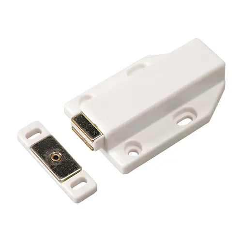 Magnetic Pressure Push Latch, 2.4 kg Pull White Finish