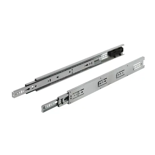 Telescopic Side Mounted Cam Adjust Slide,Self Close,Full Extension 18" Installation Length 99 lbs Load Bearing Capacity Zinc Finish Pair