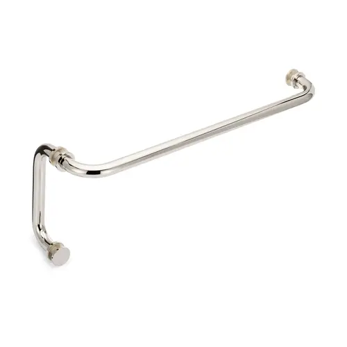 Oceana 22" c/c Towel Bar x 8" c/c Pull with Rosettes - Polished Nickel Portals Luxury Hardware