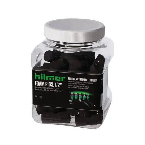 HILMOR HLP1250 Hilmor 1/2 In. Lineset Cleaner Foam Pigs In Resealable Container,case Of 50