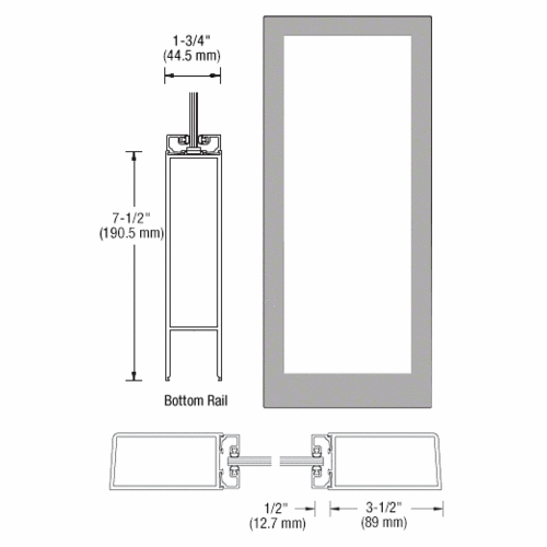 Class I Clear Anodized Custom Single Blank Series 400 Medium Stile Offset Hung Entrance Door- No Prep