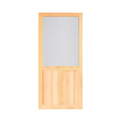 Screen Tight WPNR36H Pioneer 36 In. W x 80 In. H x 1 In. Thick Natural Wood Screen Door
