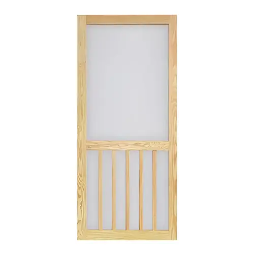 Screen Tight WTIM32PTH Timberline 32 In. W x 81 In. H x 1 In. Thick Pressure Treated Wood Screen Door Natural