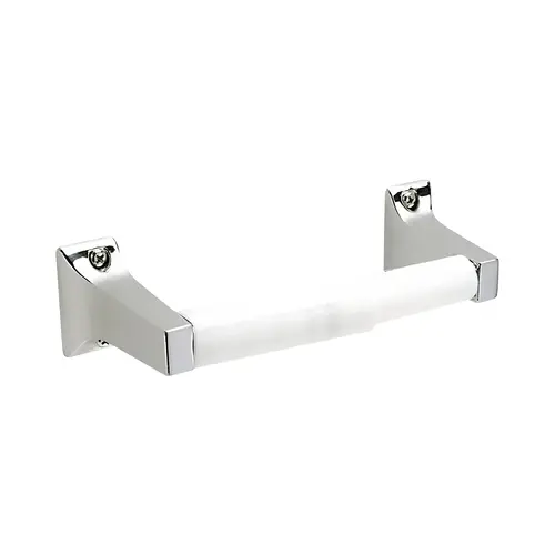 Edison Surface Paper Holder with White Roller Bright Chrome Finish