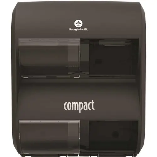 COMPACT 56744B Compact 4-Roll Quad Plus Coreless High-Capacity Toilet Paper Dispenser Black