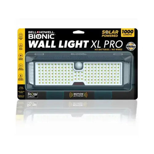EMSON DIV. OF E. MISHON 6280 Solar Wall Light Bionic Black Motion-Sensing LED Black