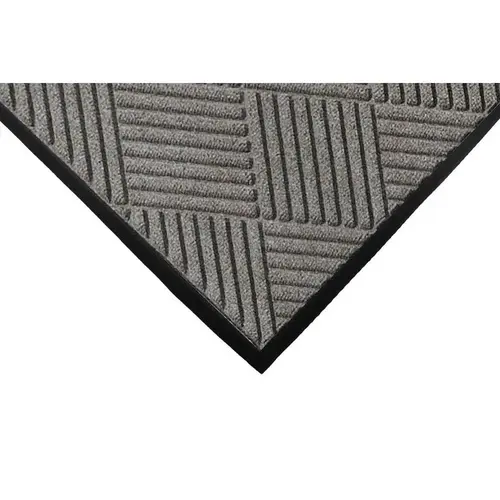 M+A Matting 20857310170 M+a Matting Waterhog Diamond Classic Mat Medium Grey 3 ftX10 ft Smooth Backing