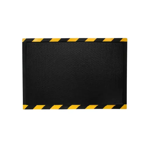 M+A Matting 476223000 M+a Matting Duracomfort Grip Surface Mat Black With Striped Border 2 ftX3 ft Black;Yellow