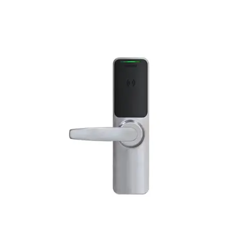 XE360 Series Wireless Exit Trim with Wide Escutcheon for Falcon 25R, Offline, LED Indicator on Interior Assembly, Smart Reader, Neptune Lever, 6-Pin Schlage C Keyway, 626/US26D Satin Chrome