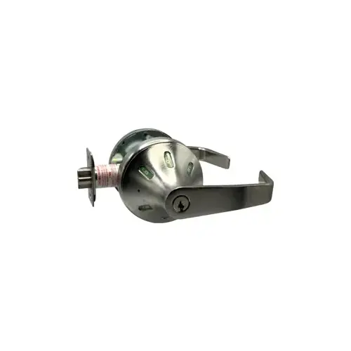 Entrance Cylindrical Lock, Newport Lever, VSL (Visual Status Lock) Indicator Trim, Single Indicator Outside - Icons Only - Green/Red, Grade 1, 2-3/4" Backset, ANSI Strike SA114, 626/US26 Satin Chrome