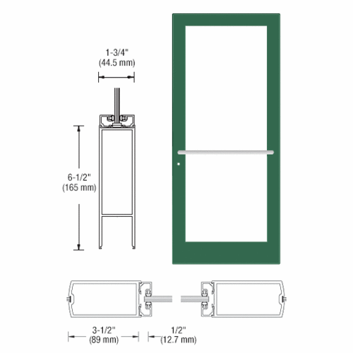 Custom Anodized Custom Single Series 400 Medium Stile Center Pivot Entrance Door for Overhead Concealed Door Closer