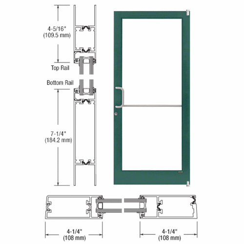 Custom Anodized Custom Single Series 400T Thermal Medium Stile Offset Pivot Entrance Door for Surface Mount Door Closer