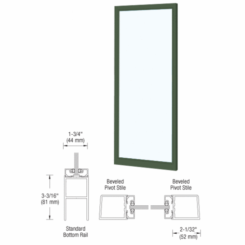 Custom Anodized Single 36" x 84" Blank 250 Narrow Offset Stile Entrance Door