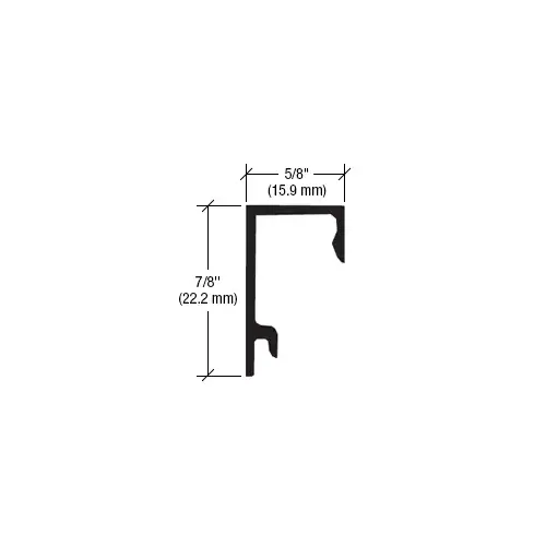 CRL-U.S. Aluminum S01122 Sash Face Stop for 1/4" Glazing, Bronze Black Anodized - 24'-2" Stock Length