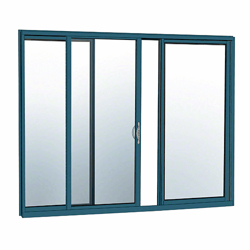 OXO Sliding Door Thermally Broken Fin Frame Glazed With Screen Custom Painted