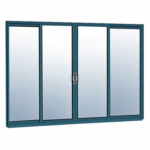 OXXO Sliding Door Thermally Broken Fin Frame Glazed With Screen Custom Painted